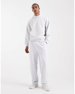 Only & Sons Premium 400gsm Heavyweight Loose Fit Trackies - White