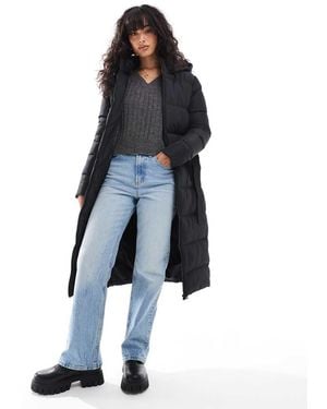 Threadbare Lange Puffer Jas Met Riem - Blauw