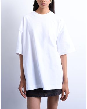 TOPSHOP Oversized Drop Shoulder Tee - White