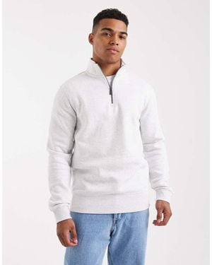 Only & Sons Half Zip Sweat - White