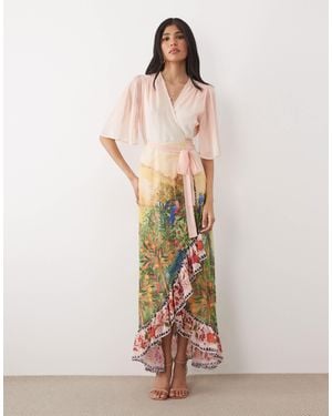 Hope & Ivy – maxi-wickelkleid - Pink