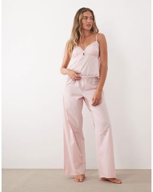 Cotton On Sleep Airy Soft Trouser And Keyhole Cami Set - Pink