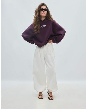 Stradivarius Oversized Graphic Sweatshirt - Purple