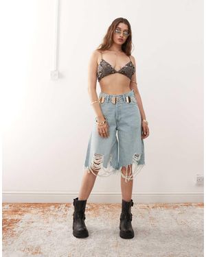 Miss Selfridge Reggiseno A Triangolo Premium Da Mare Con Perline - Marrone