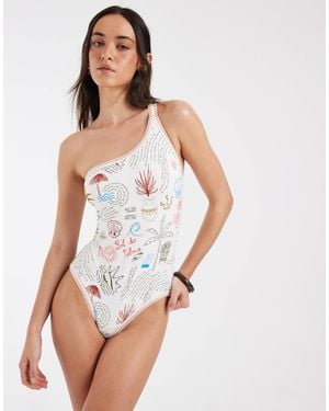 Never Fully Dressed One Shoulder Swimsuit - White