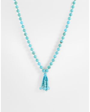 Mango Collier à pendant orné - Bleu