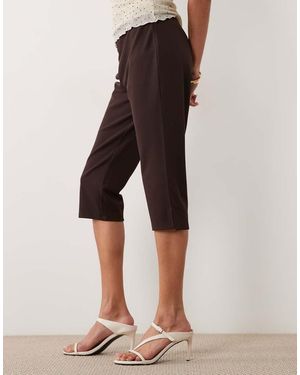 ASOS Capri Trousers With Side Split - Brown