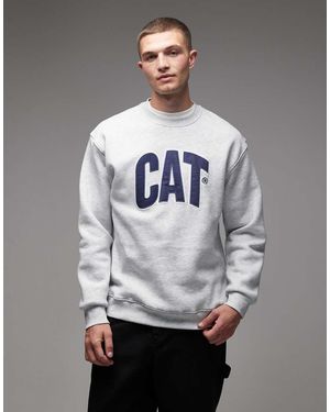 CAT WWR 300Gsm Embroidered Logo Loose Fit Sweatshirt - Grey