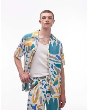 Parlez Camisa Con Estampado De Pinceladas Antigua De (Parte De Un Conjunto) - Azul