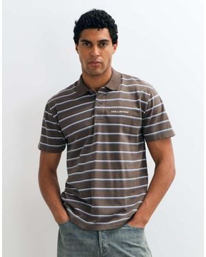 Hollister Relaxed Fit Graphic Polo - Grey