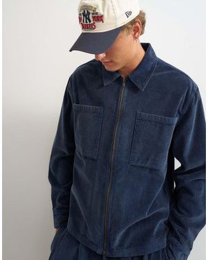 TOPMAN Giacca Corta Taglio Comodo Slavato - Blu