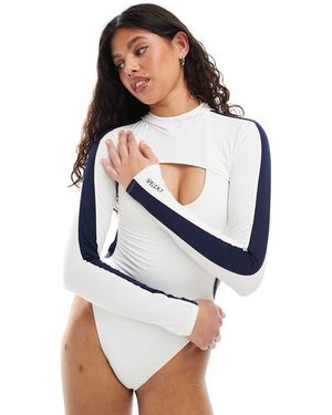 Speedo Swim Tops Long Sleeve Hooded Shrug Top - Blue