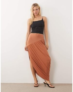ASOS Slinky Asymmetric Maxi Skirt - White