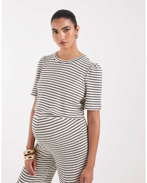 Vero Moda Jersey Crochet Short Sleeve Boxy T-shirt Co-ord - White
