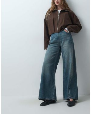 ASOS Jeans Met Rechte Pijpen En Verstelbare Tailleband - Blauw