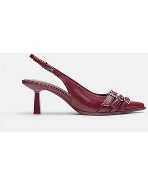 Pull&Bear Schoenen Met Hoge Hak, Gesp En Print 1 - Roze