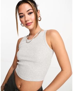 JJXX Fallon Ribbed Cropped Vest - White