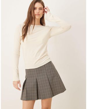 ASOS Asos Deisgn Tailored Pleated Mini Skirt - Natural