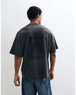 Carhartt T-shirt à poche anthracite - Bleu