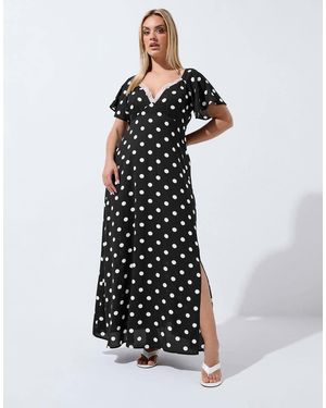 Yours Clothing Polka Dot Maxi Dress - White