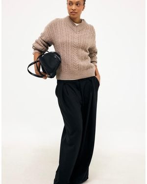 NA-KD Wide High Waist Suit Trouser - Black