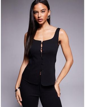ASOS Jersey Twill Scoop Neck Vest - Black