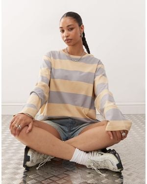 Monki – langärmliges super-oversize-shirt - Natur