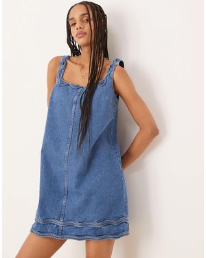 Nobody's Child Rik Rak Denim Mini Dress - Blue