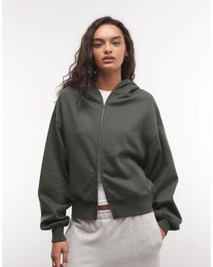 Collusion Boxy-hoodie mit reißverschluss - Grau
