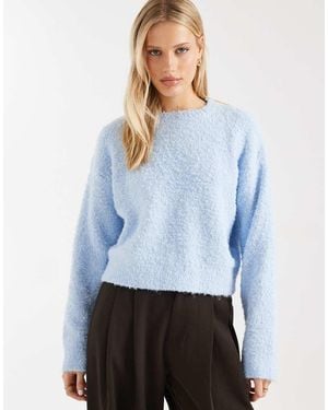 Miss Selfridge Jersey Azul Tenue Holgado De Bouclé De