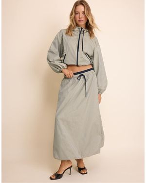 Stradivarius Check Technical Jacket - Natural