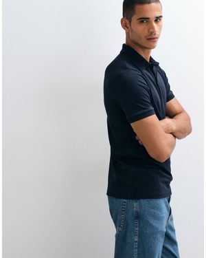 SELECTED Ausgewähltes kurzärmeliges polohemd - Blau