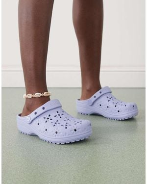 Crocs™ Classic Floral Cut Out Clogs - Metallic