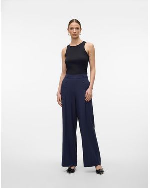 Vero Moda Wide Leg Trousers - Blue