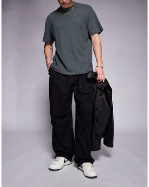 Bershka Parachute baggy Pants - Black