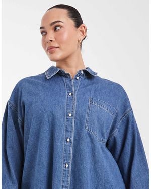 Vero Moda Denim Button Up Shirt - Blue