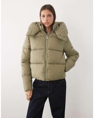Threadbare Chaqueta Acolchada Corta Con Capucha Extragrande En - Neutro