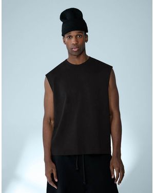 Bershka Basic Sleeveless T-shirt - Black