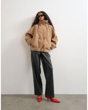 TOPSHOP Faux Leather Cinch Pants - Black