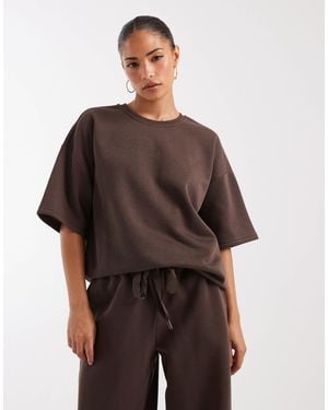 Vero Moda Oversized Sweat T-shirt Co-ord - Brown