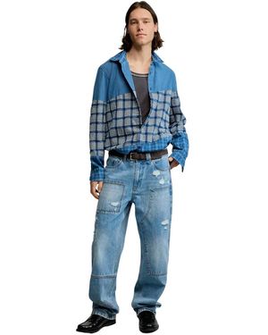 Desigual Patch Checks Shirt - Blue