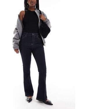 New Look Front Crease Flared Jeans - Blue