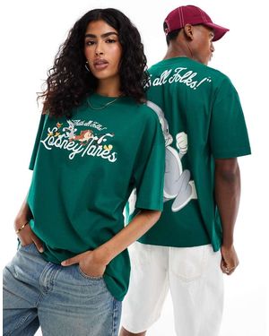 ASOS T-Shirt Oversize Con Stampe "Looney Tunes Bugs Bunny" - Verde