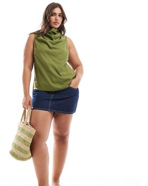 ASOS Asos Design Curve Cowl Neck Sleeveless Top - Green
