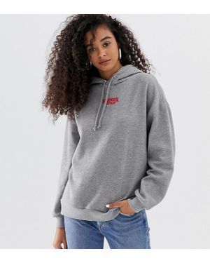 Pull&Bear Stranger Things Hoodie In Grey