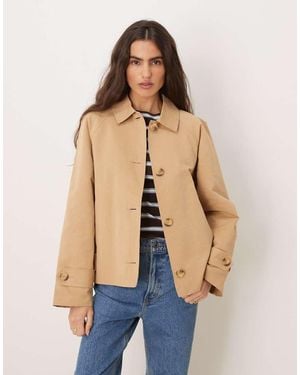 Jdy Cropped Trench Coat - Blue