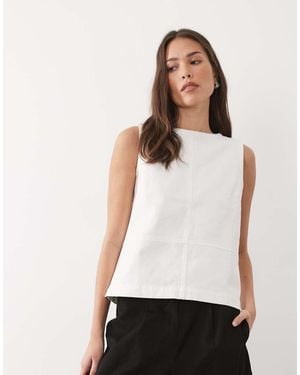 Threadbare Top Vaquero Sin Mangas De - Blanco