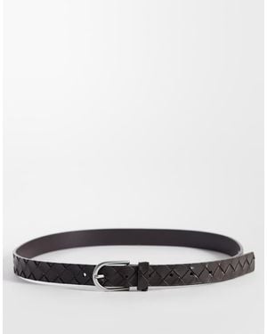 ASOS Embossed Basket Weave Belt - White