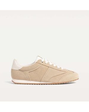 Stradivarius Soft Leather Trainers - Natural