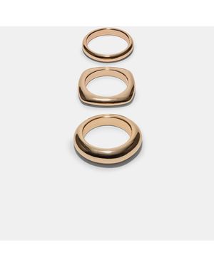Stradivarius Set Of 3 Rigid Bracelets - White